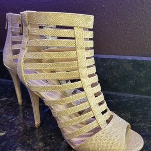 Gold stiletto heels